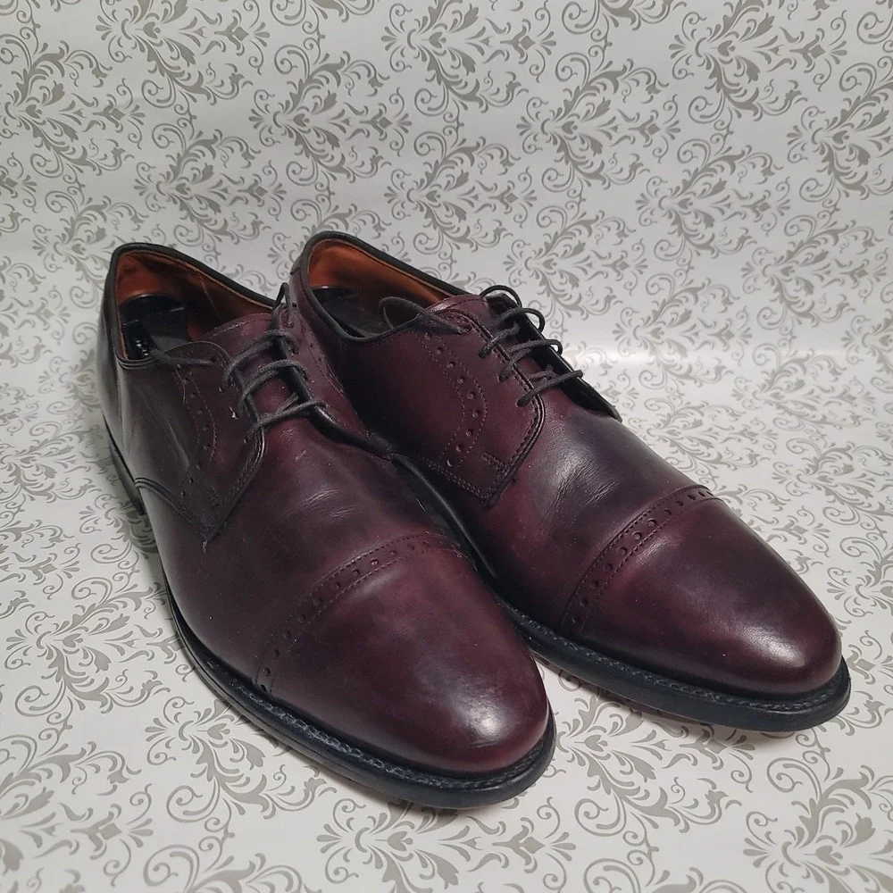 Allen Edmonds Men Clifton Oxford Dress Shoes‎ 9 D Burgundy Leather USA